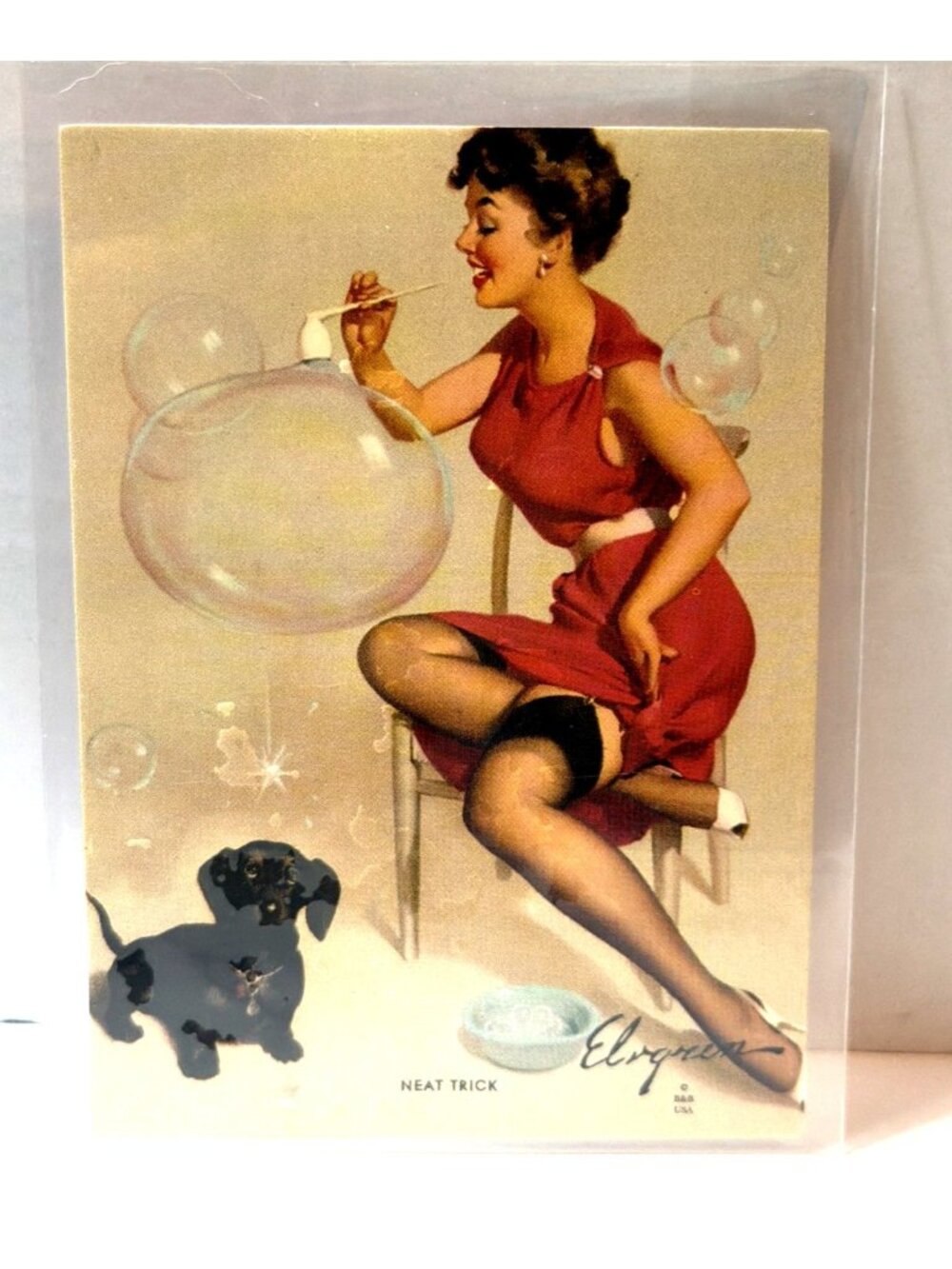 1993 Gil Elvgren Calendar Pinups Art Card Single #62 Neat Trick Comic Images